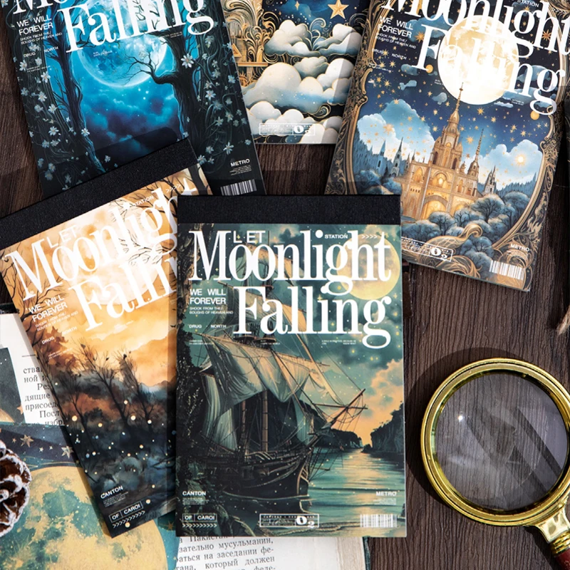 1Style 150Sheets/bag Moon Theme Material Book DIY Handbook Scrapbook Photo Frame Journal Material Decorative Background Paper