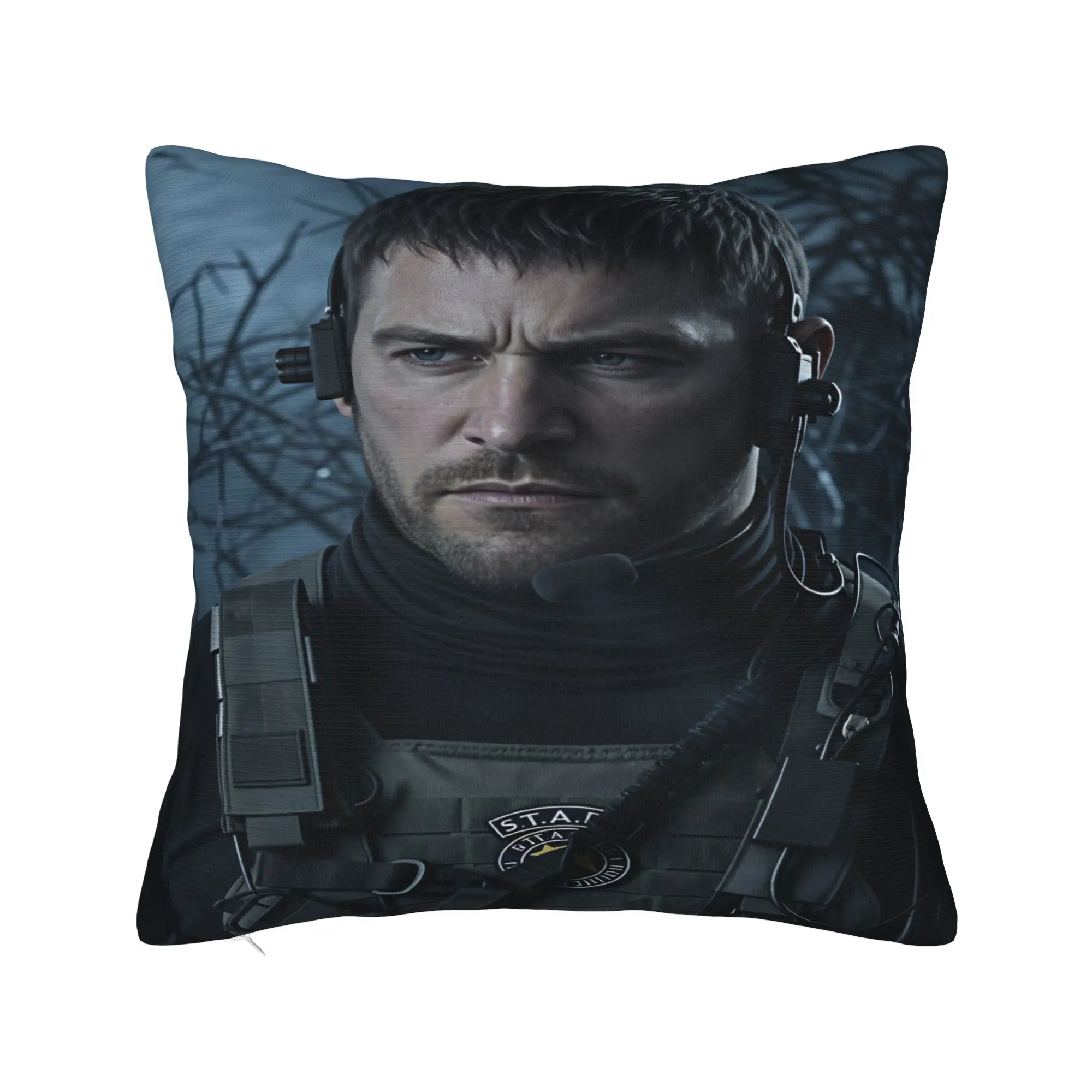 Chris Redfield Resident Evil Pillowcases  Novelty Pillow Case For Chair Sofa Home Decor Square Pillow Cover