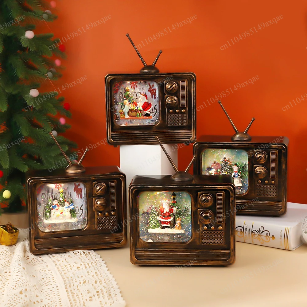 New Christmas decorations, luminous with music and snow TV ornaments Christmas children's small gifts