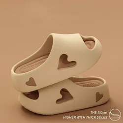 Home Slipper Flip Flop Women Love Heart Platform Cloud Outdoor Indoor Summer Soft Sandal Slides Ladies House Shoe Flat EVA