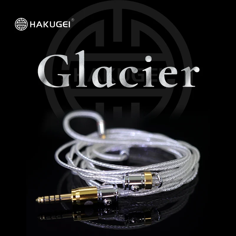 HAKUGEI Glacier Thick Silver Plated Single Crystal Copper Hifi Music Updaed Earphone Cable Line 4.4 3.5 2.5 0.78 MMCX