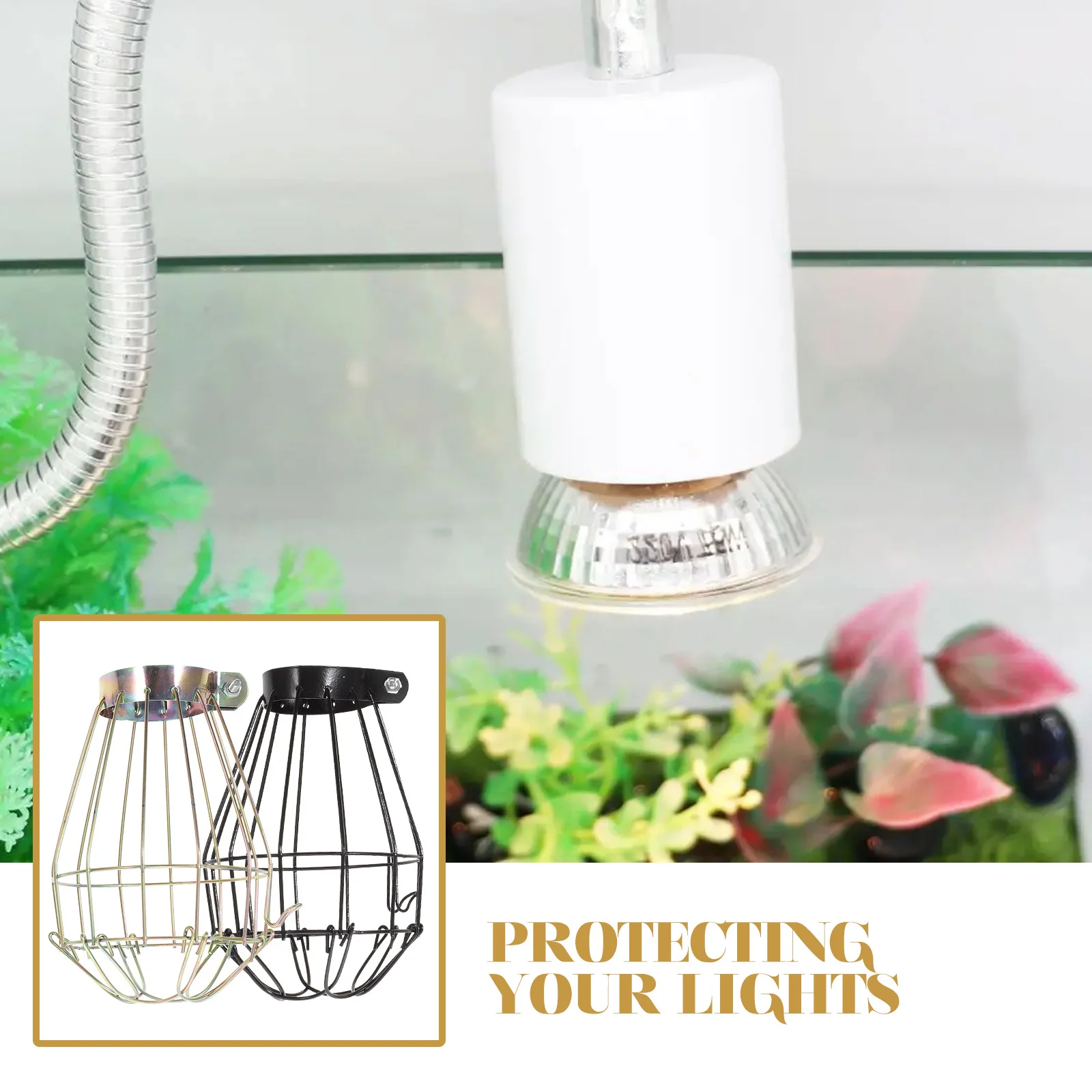 Heating Lamp Shade Anti-scalding Cover Reptile Terrarium Iron Wire Mesh Protector Night Bulb Safety Pet Cage Lighting