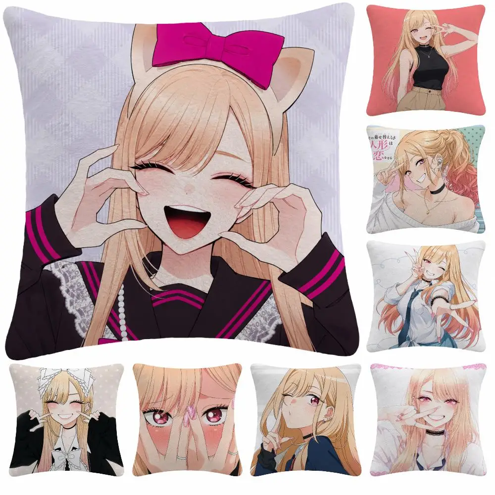 Anime Romance M-Marin Kitagawa Cushion Cover Soft Plush Decorative Sofa Bedroom Living Room Car Dorm Home Decor Gift
