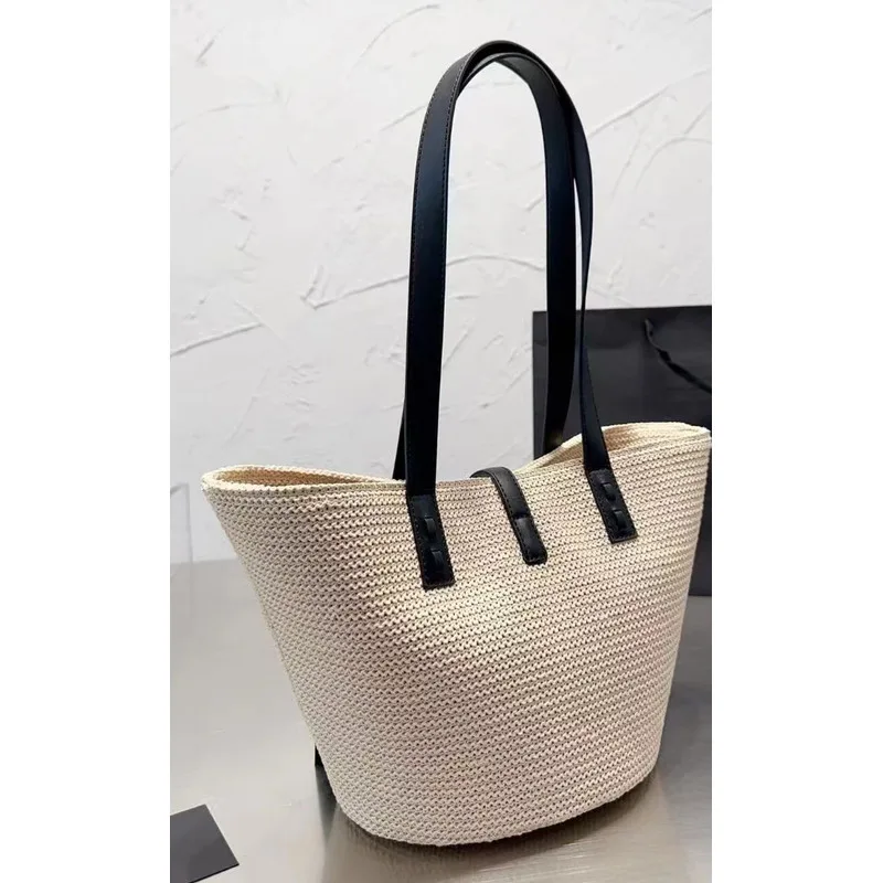 

YS 2024 New Grass Tote Spring/Summer Small Refreshing Shoulder Simple And Large Capacity Woven Underarm Bag