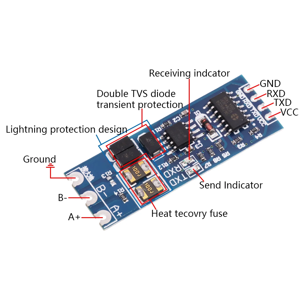 1/5/10PCS TTL Turn RS485 Module 485 to Serial UART Level Mutual Conversion Hardware Automatic Flow Control Module