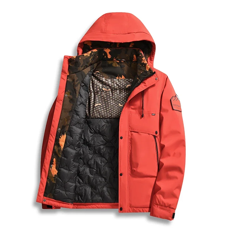 

20262025 Мужское качественное пальто с капюшоном и несколькими карманами, мужская модная водонепроницаемая верхняя одежда, спортивная одежда, хлопковая одежда, водонепроницаемая куртка