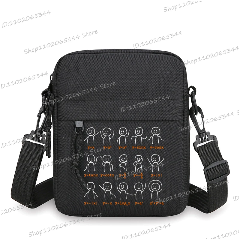 Minimalist Men's Shoulder Bag Funny Humorous Quotes Pattern Fashion Portable Male Small Crossbody Bags Unisex Leisure Phone Bag