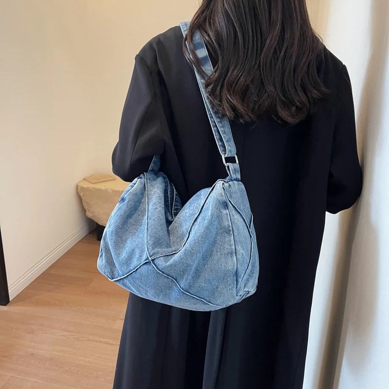 Commuting Denim Zipper Women\'s Shoulder Bags Casual Ladies Crossbody Bags on Sale 2024 New Free Shipping Bolsas Para Mujeres