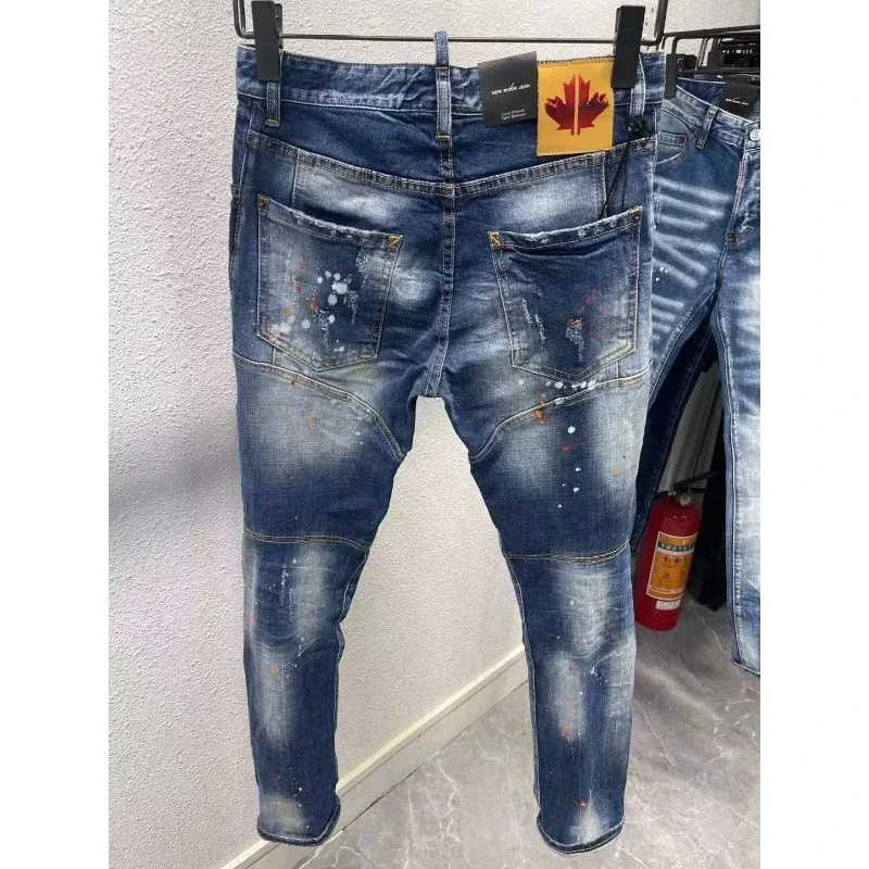 Hot Dsq2 Jeans Original Quality ICON Brand Mens Jeans Men Straight Denim Trousers Zipper Slim Elastic Jeans Men To