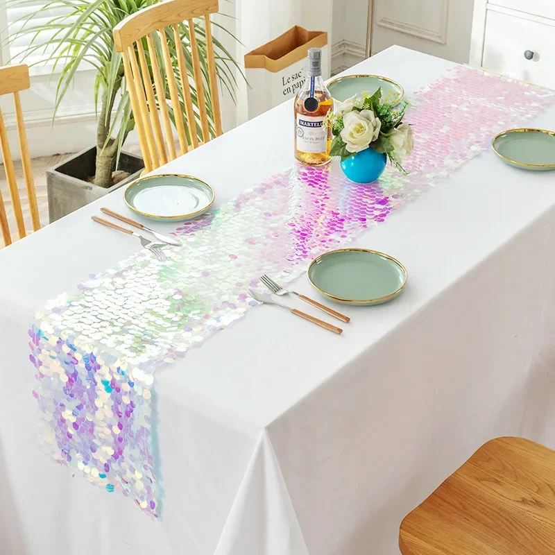 Sparkle Kitchen Dining Table Runner for Holiday Farmhouse Home Party Decor Table Runner 2025 New Glitter Sequins Table Runner