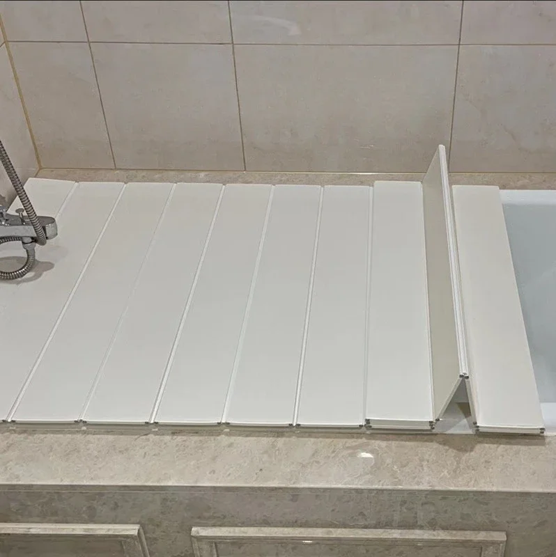 Bathtub Cover Foldable Insulation  Dustproof Bracket  Storage Rack