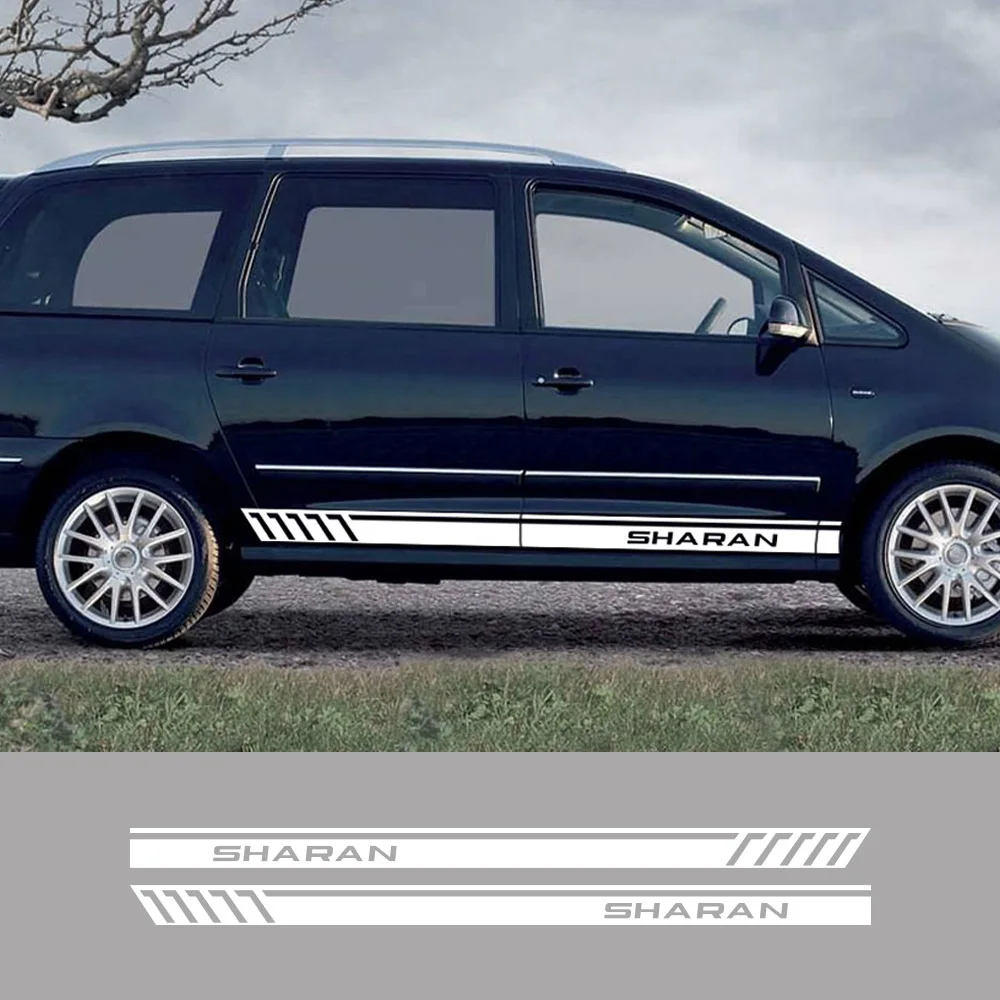 2PCS Auto Seite Tür Aufkleber Für Volkswagen VW Sharan Camper Van Vinyl Aufkleber Grafiken Tuning Zubehör