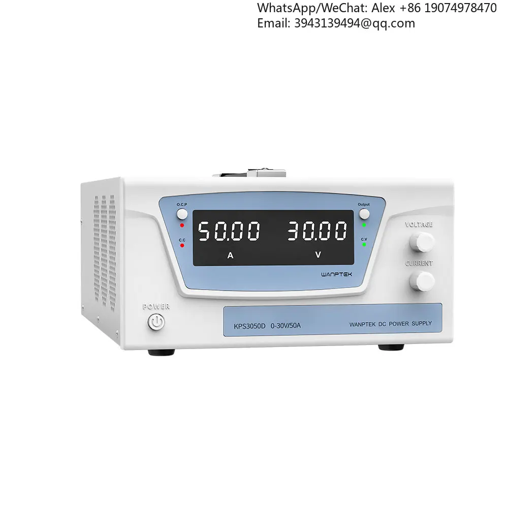 

Лабораторный регулируемый источник питания постоянного тока WANPTEK 30В 50А, для ремонта, тестирования, разработки, обучения, зарядки, гальваники, KPS3050D