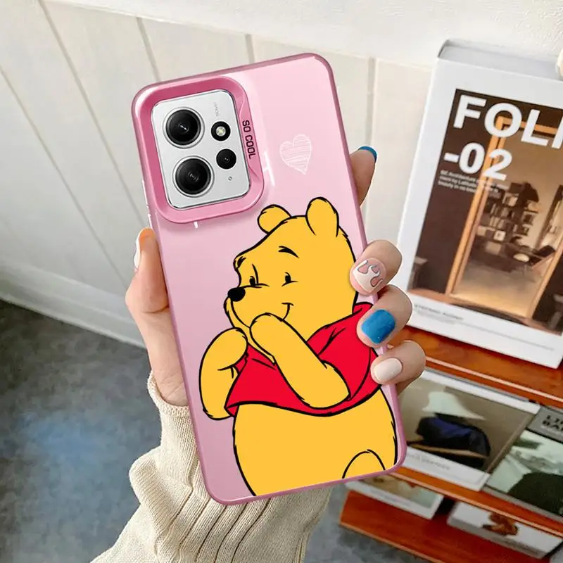 Phone Case for Redmi Note 13 12 11 Pro Plus 10 9 9S 13C A1 A2 12S 11S Silver Plating Donkey Pooh Piglet Tiger Winnie The Pooh