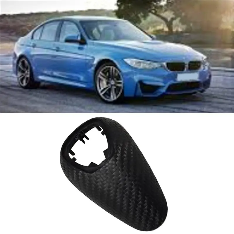 A03Z-5X Car Shift Knob Head Cover Trim For BMW M2 F87 M3 F80 M4 F82 F83 M5 F10 Woven Carbon Fiber