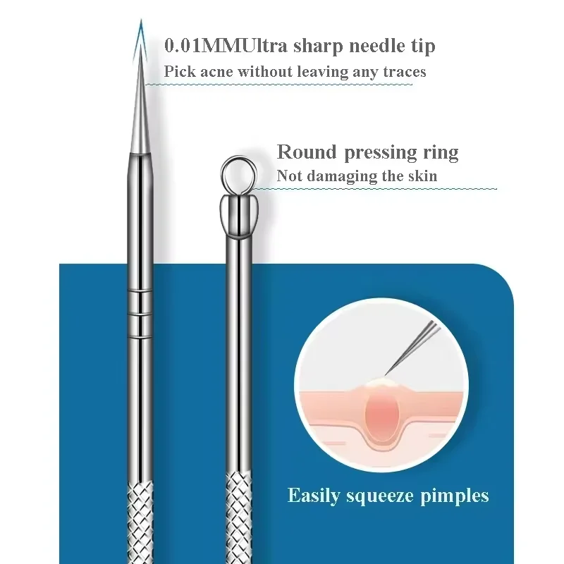 4/5 Stuks Mee-Eter Verwijderaar Comedones Extractor Acne Verwijdering Kit Voor Smet Whitehead Popping Pit Verwijderen Voor Neus Gezicht Gereedschap