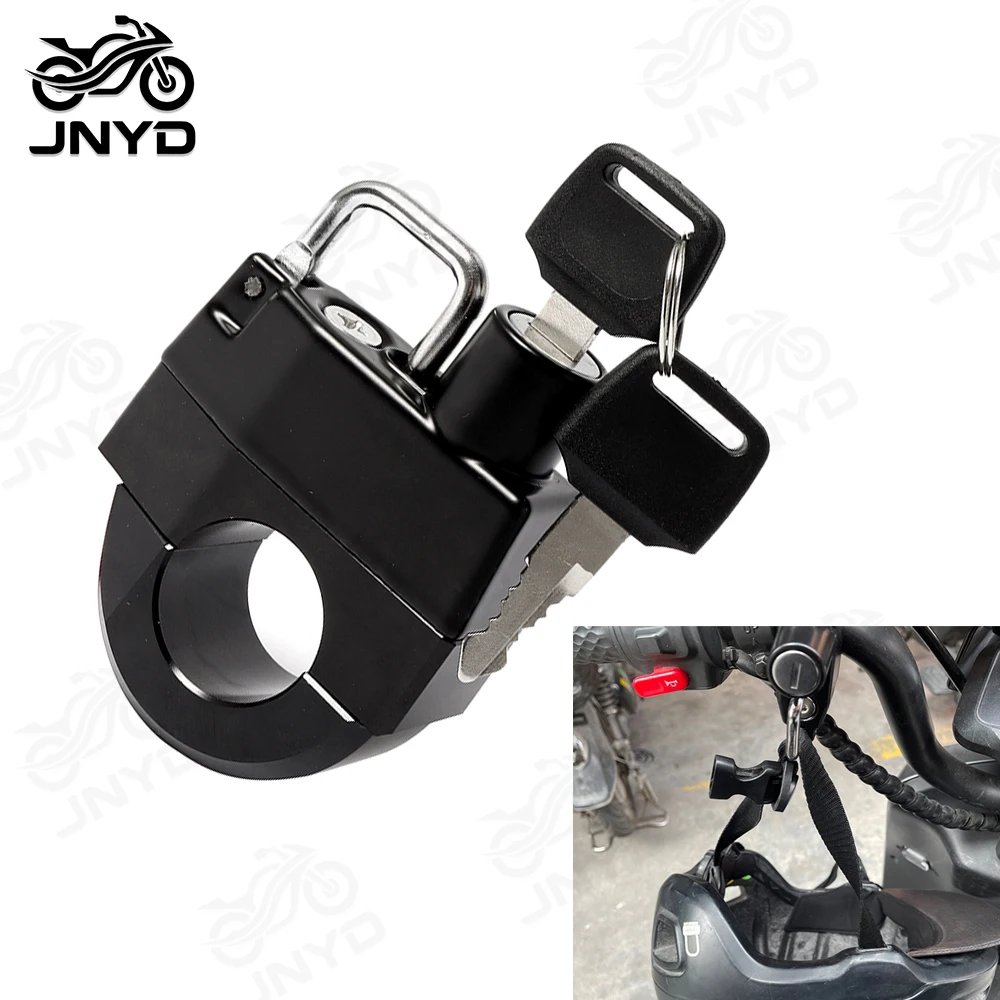 JNYD Anti-theft Helmet Lock Handlebar Mount Motorcycle Electric Motorbike Universal Security Metal Lock 25mm with Keys Set