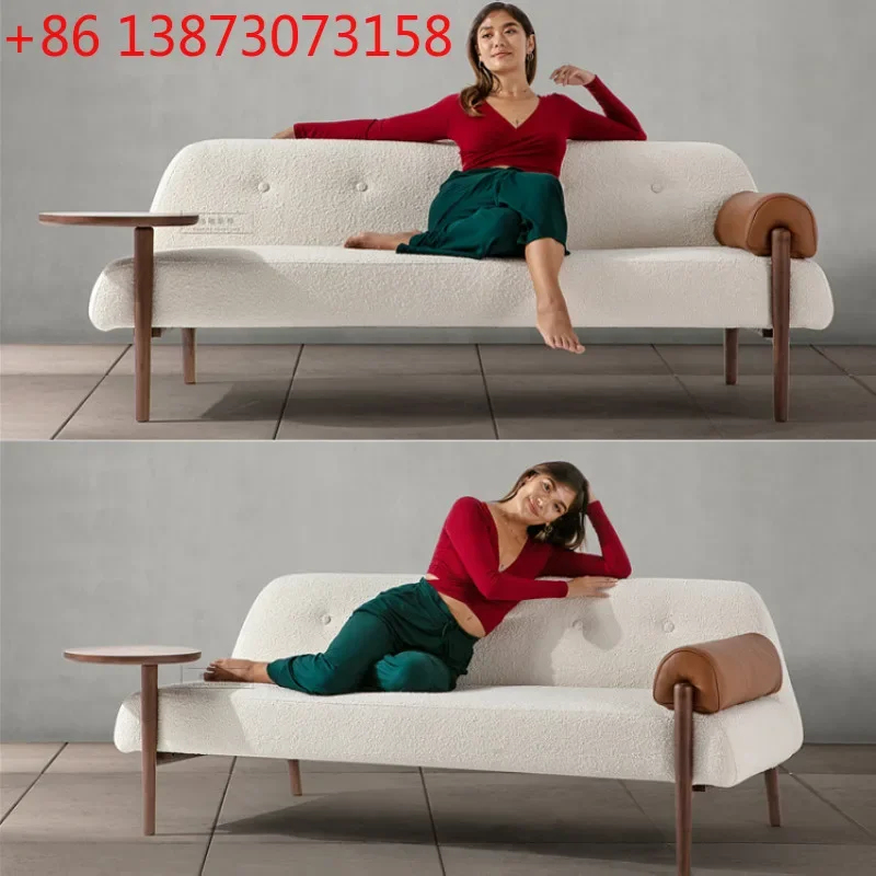 

Nordic light luxury designer's new single-double three-person simple modern minimalist leather fabric sofa