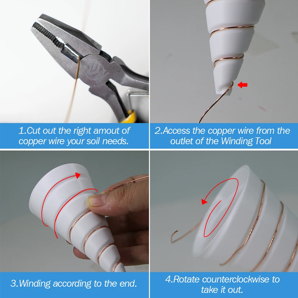 Reusable Coil Wire Winding Tools for Multifunctional Electroculture Gardening Pots Fixture Electro Culture Copper Antenna Jig