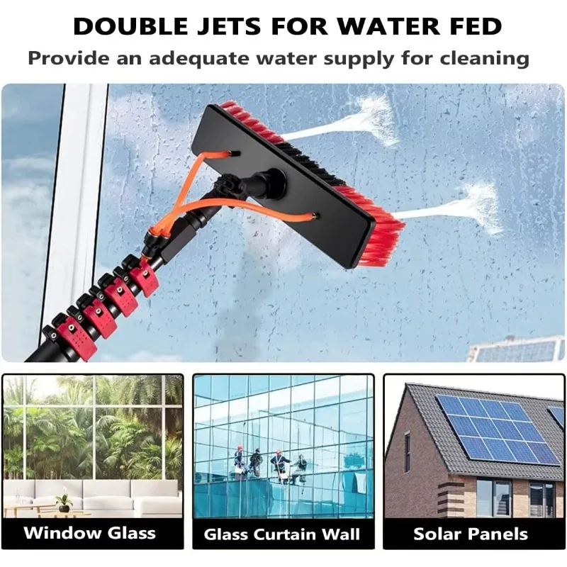 Versatile 24ft Expandable Window Washer Appliance Cleaning Window Telescopic Rod