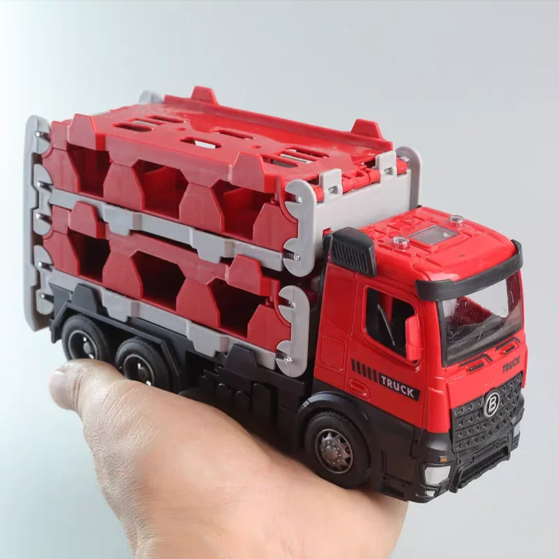 Ejector Track Container Truck Pieghevole Track Engineering Car con 12Inertia Car Giocattolo per bambini Pull-Back Car Toy Regali di Natale