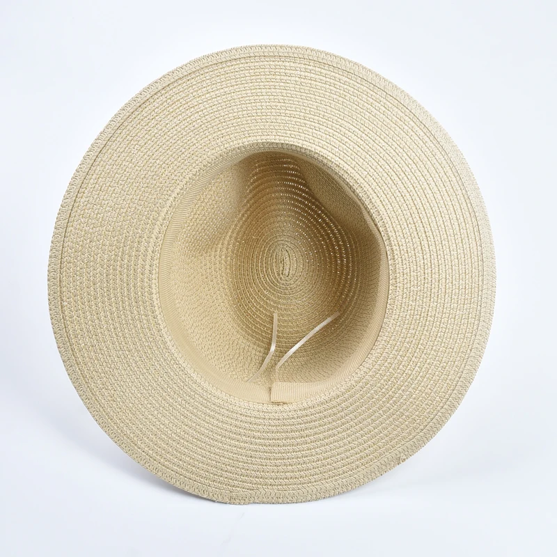 Neuer weicher Panama-Strohhut für Damen und Herren, Sommer, Strand, Sonnenhüte, UV-Schutz, Fedora-Hut – Detail 6