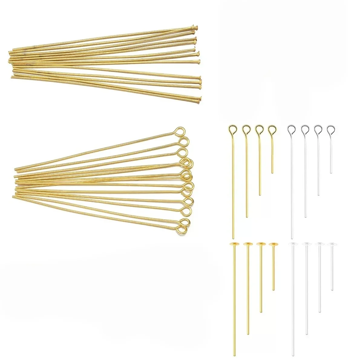 200pcs Iron Material Nine-character Needle and Flat Eye Pins jewelry Making Material DIY Jewelry Accessory Parts