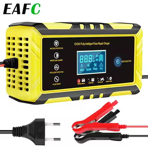 Automatic Battery Chargers 12V 24V Car Battery Charger Pulse Repair for Car Lead Acid Lithium Battery Motorcycle