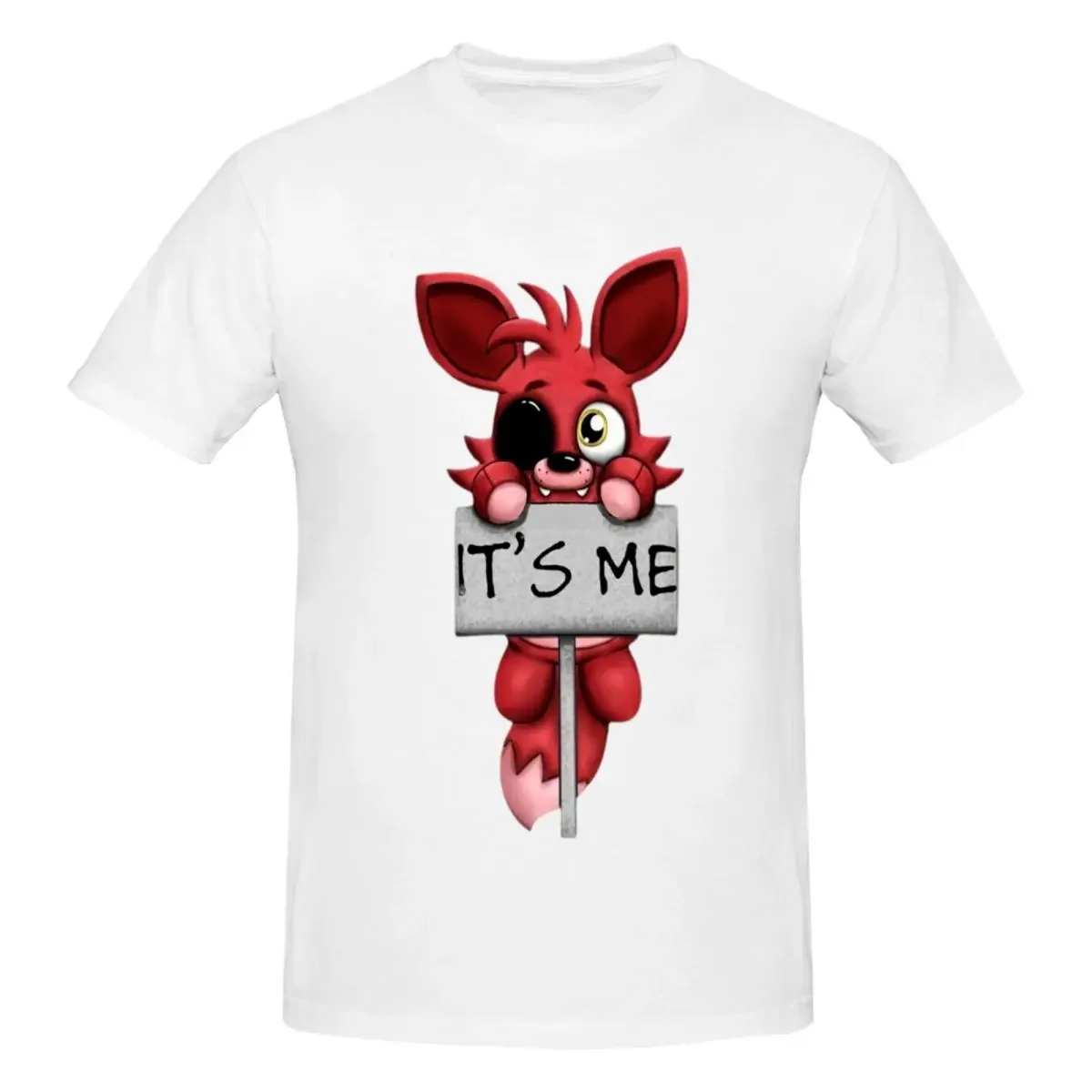 FNAF Five Nights At Freddys Foxy Fox 100% Cotton T-shirt Male Classic T Shirts Men Round Neck Short Sleeve S-6XL