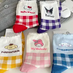 Sanrio Socks Cinnamoroll Hello Kitty Kawaii My Melody Kuromi Cartoon Anime Cute Children Infant Cotton Warmer Sock Gifts Girls