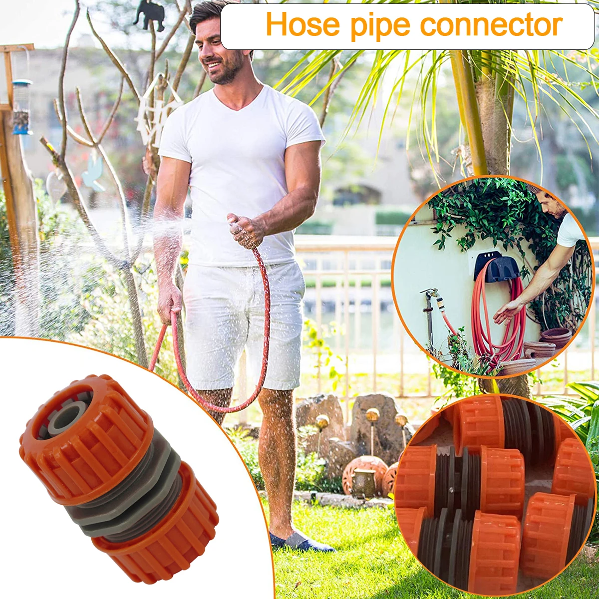 

5Pcs 1/2" Garden Hose Repair Includes Extender Adapter Coupler for Hose Connection and Fixing