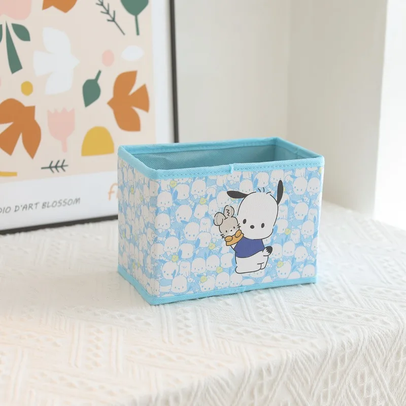 Sanrio anime cartoon Hello Kitty Kuromi foldable storage desktop storage box cosmetics stationery classification organization