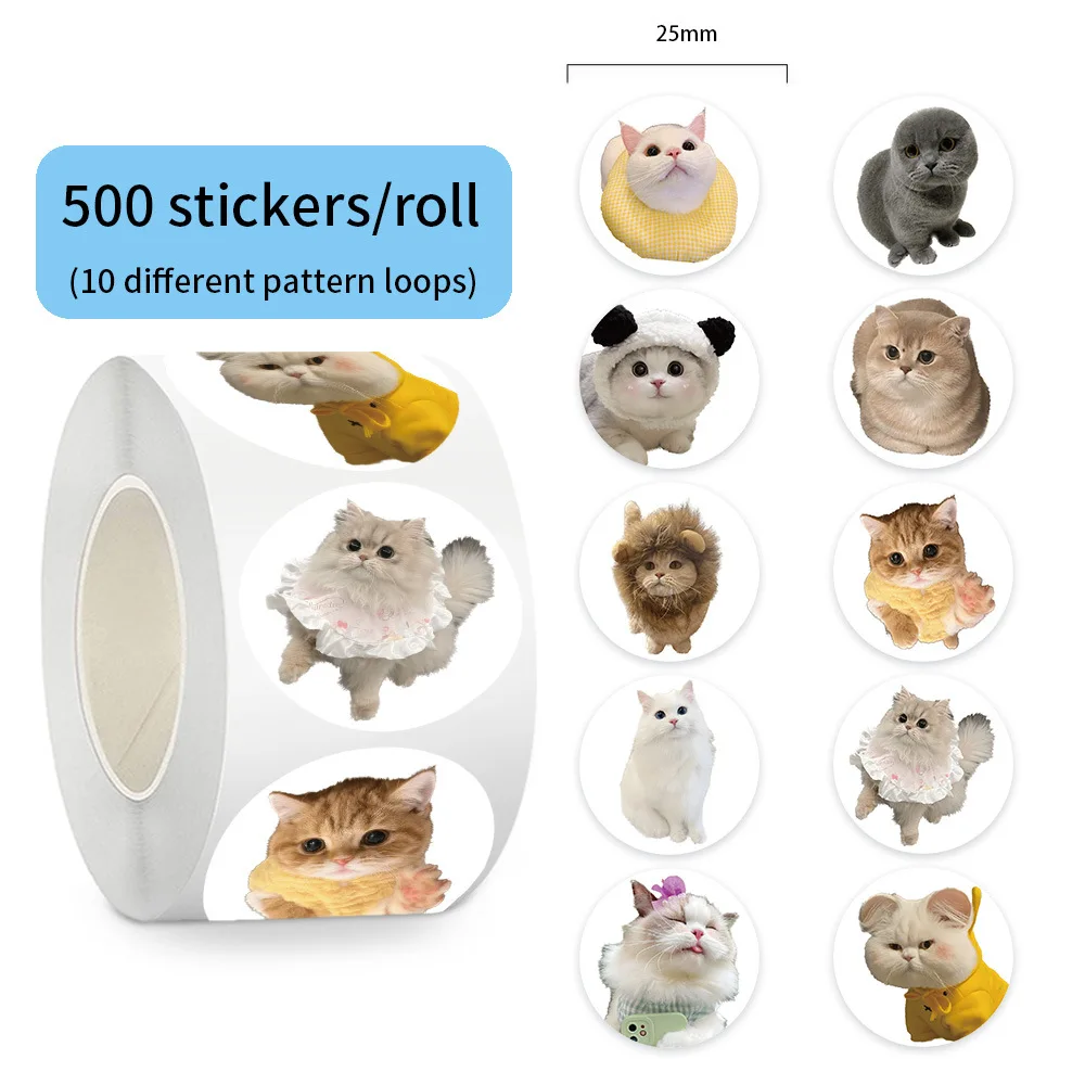 500 teile/Rolle Nette Tier Katze Meme Graffiti Aufkleber DIY Dekoration Handy Fall Notebook Wasser Flasche Skateboard Spielen Geschenke
