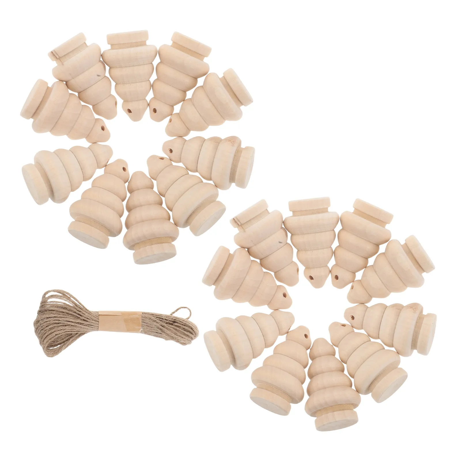 1Set Wood Christmas Tree Ornaments DIY Unpainted Wooden Trees for Kids Creative Craft Kits Natural Finish Holiday Decorations