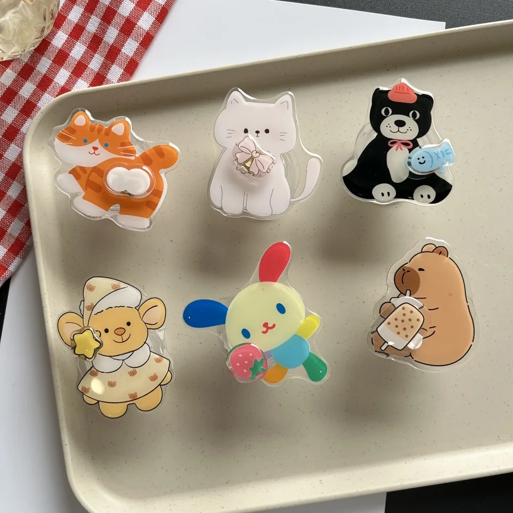 الكرتون الحيوان حامل هاتف المحمول متعة جرو حامل هاتف المحمول الخلفي ملصق قابل للسحب المحمولة دعم مشاهدة سطح المكتب