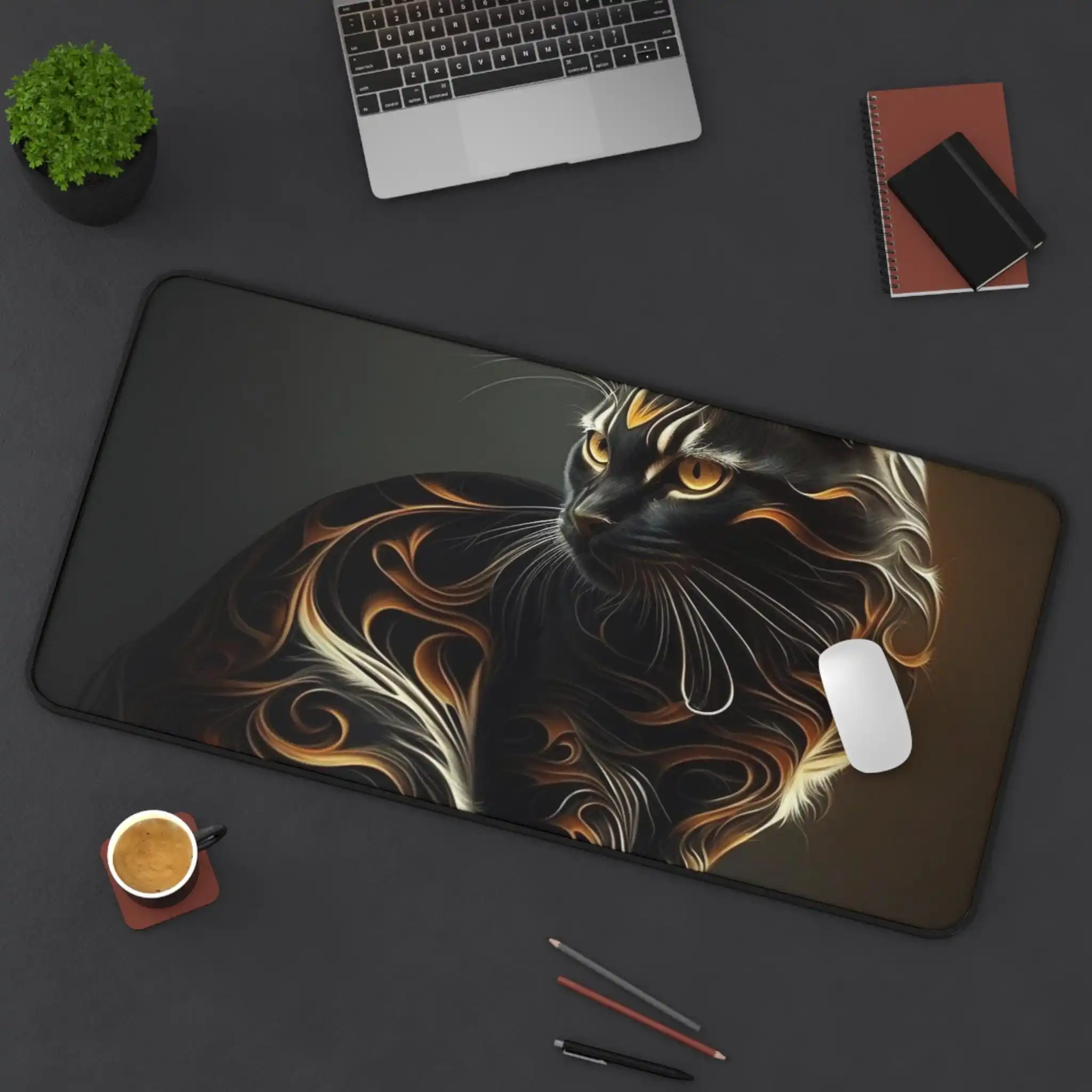 

Elegant Cat Theme Mouse Pad,Modern Home Office Decorative Deskmat,Non-Slip Waterproof Keyboard Mousepad,Perfect Gift for Friends