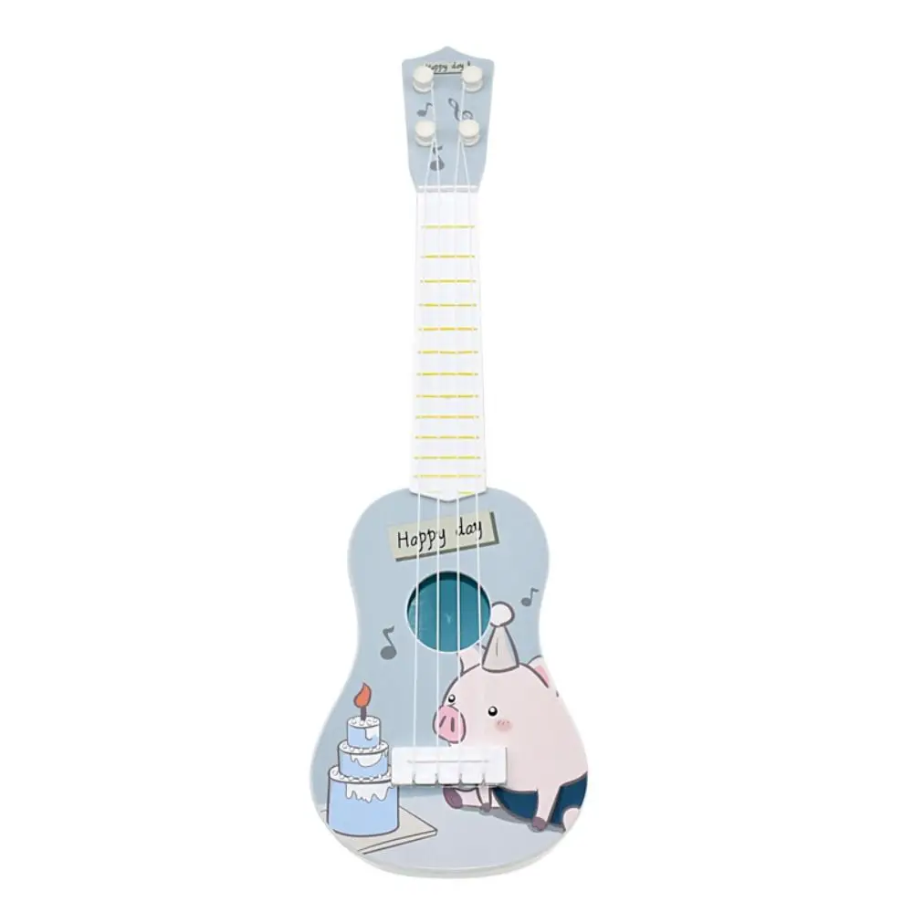 Mała gitara zabawka dla dzieci, 4 struny, instrument muzyczny dla początkujących, zabawka, ukulele w kształcie zwierzątka, mini gitara, klasyczne ukulele.
