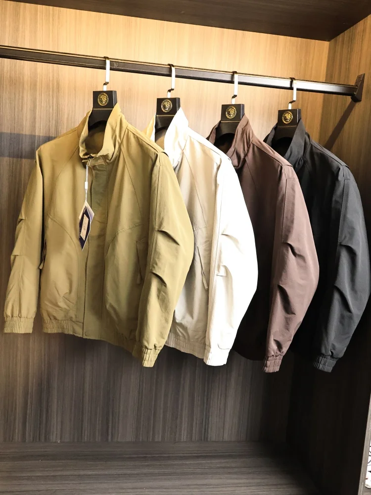 

American Style Functional Knife Sleeve Jacket Men's Spring Season Stand Collar Waterproof Fashion Urban Outfit Casual Wear