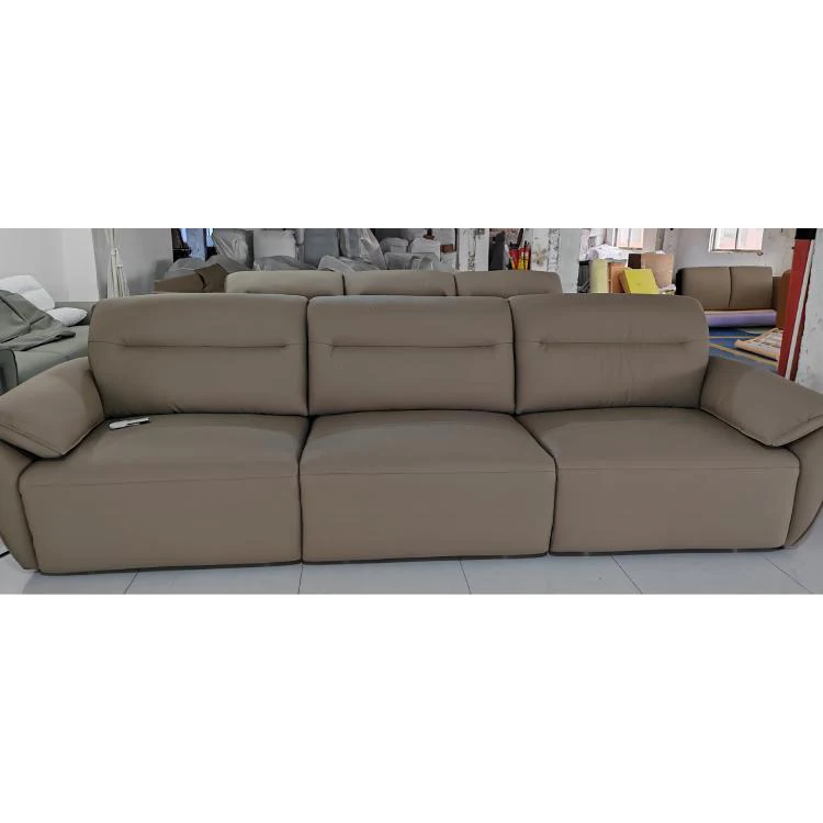 أريكة سرير كهربائية حديثة من جلد البقر 3 مقاعد أريكة كهربائية قابلة للسحب متعددة الوظائف قابلة للطي للمنزل #3