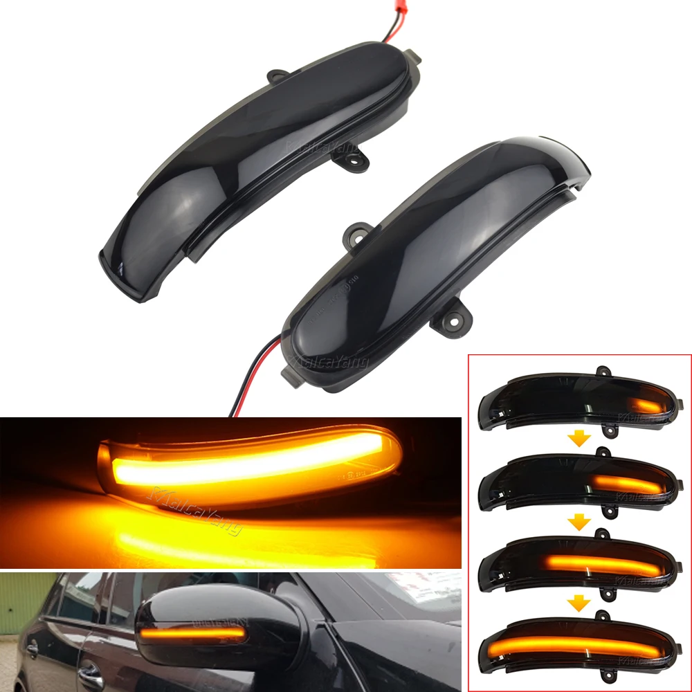 2pcs LED Dynamic Turn Signal Flashing Light Side Rear-View Mirror Indicator Blinker For Mercedes Benz W203 S203 CL203