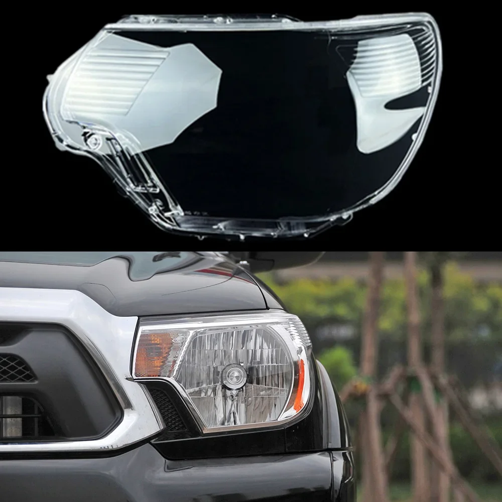 For Toyota Tacoma 2012 2013 2014 2015 Auto Head Lamp Case Car Headlight Lens Cover Lampshade Glass Lampcover Caps Headlamp Shell