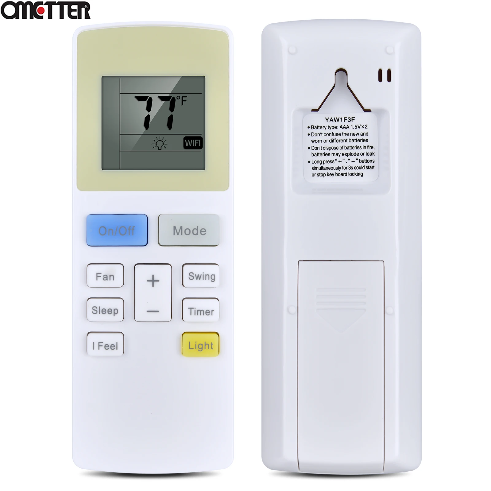 YAW1F3F Fernbedienung kompatibel für TOSOT Fensterklimaanlage 8.000 BTU 10.000 BTU GJC12BR-A3NRNJ1C für GREE Klimaanlage