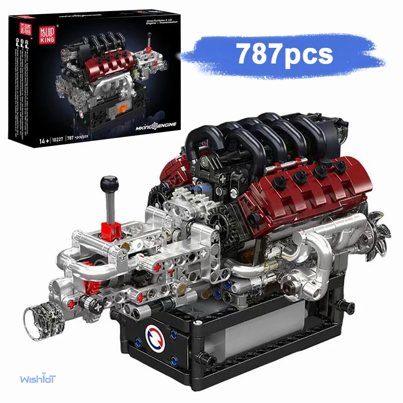 

10227 V8 Engine Transmission 787pcs Building Block Model Small-Particle Assembly Bricks Toys Kids Christmas Gift