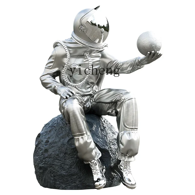 astronaut ornament porch aisle sitting cartoon astronaut sculpture decoration home decor