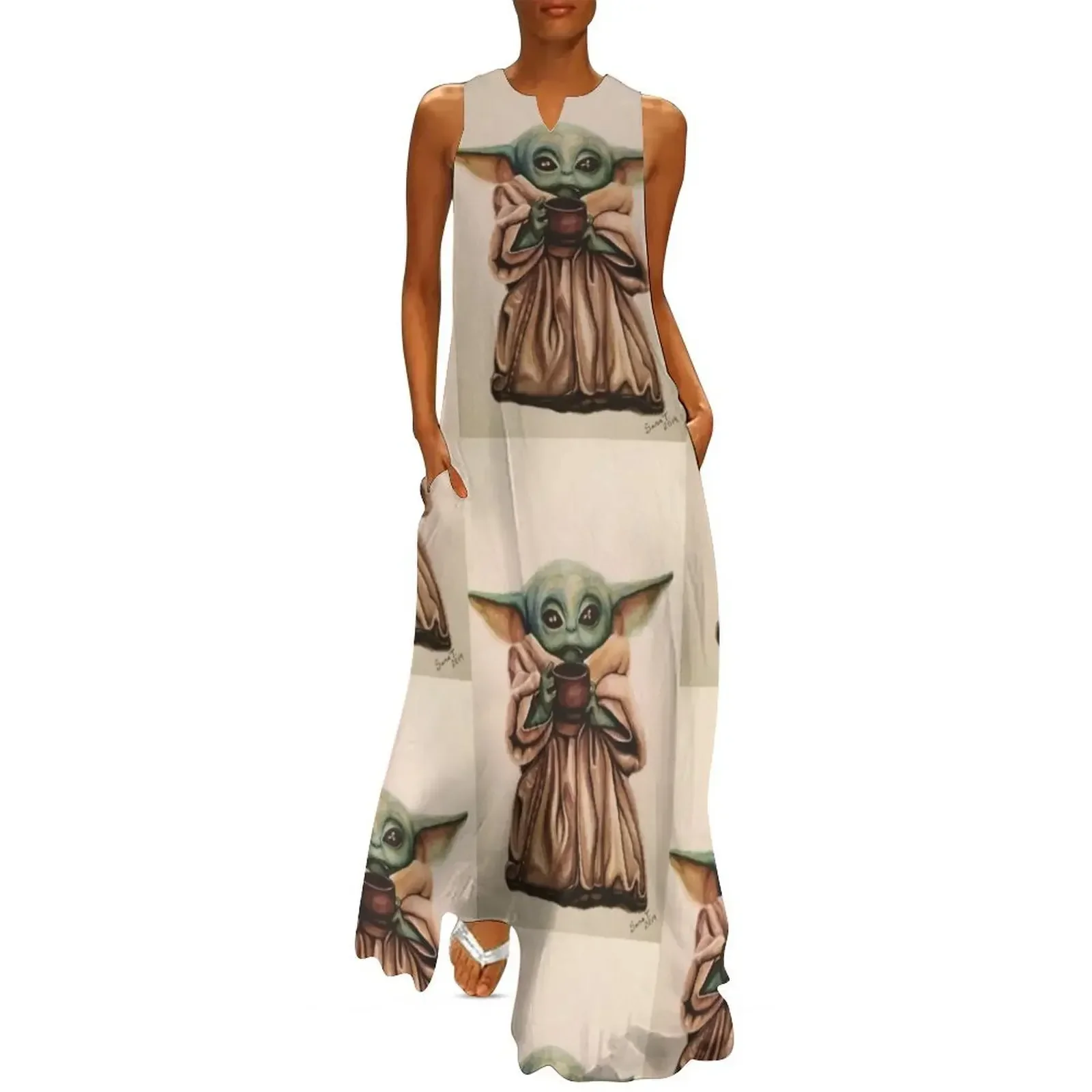 

Cute green baby alien Long Dress women's elegant loose dresses summer dresses womens 2025 Women's skirt Dress