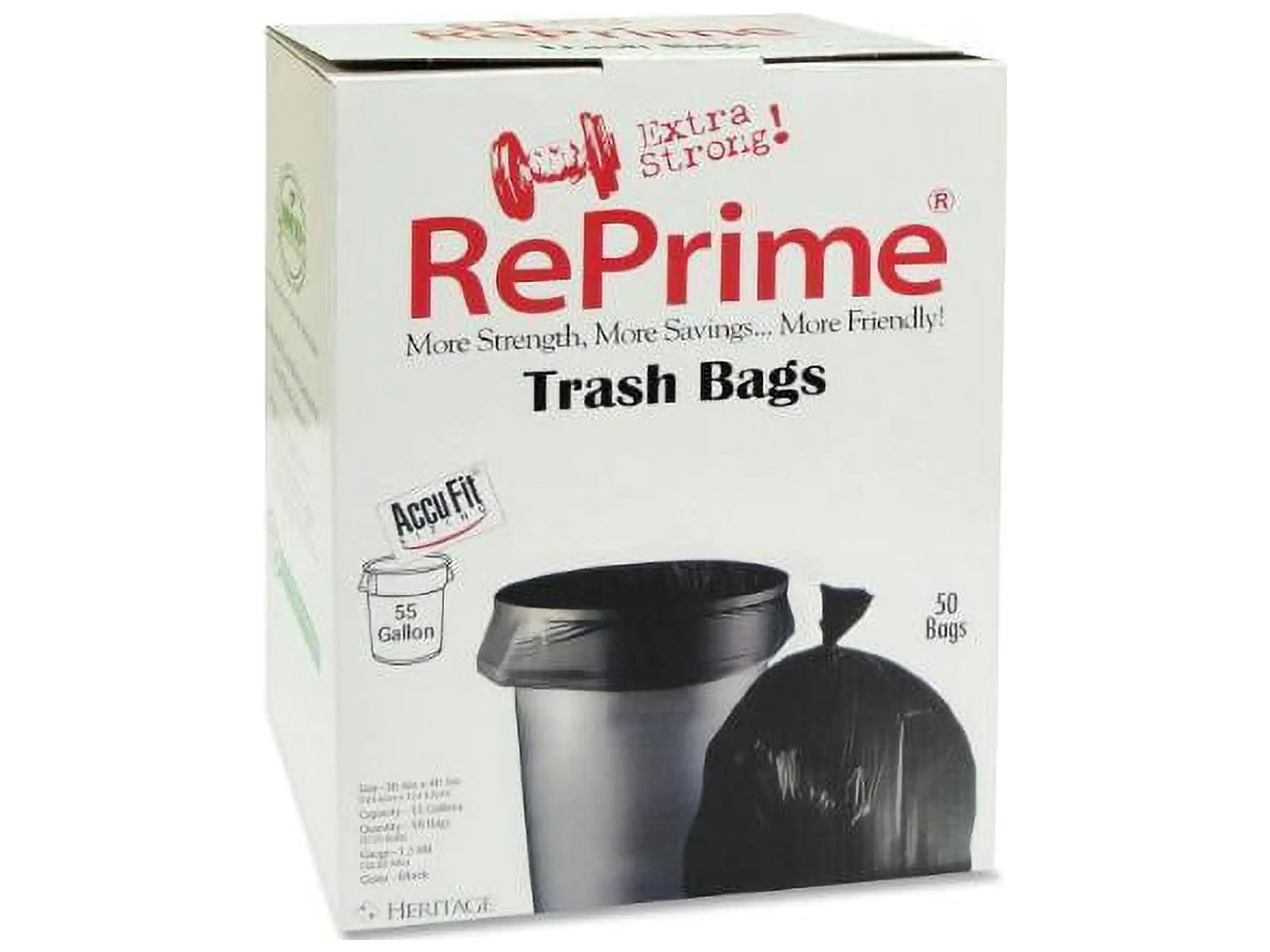 

Legacy, HERH8053PKRC1, AccuFit RePrime Can liner, 50/коробка, черный, 55 Гал