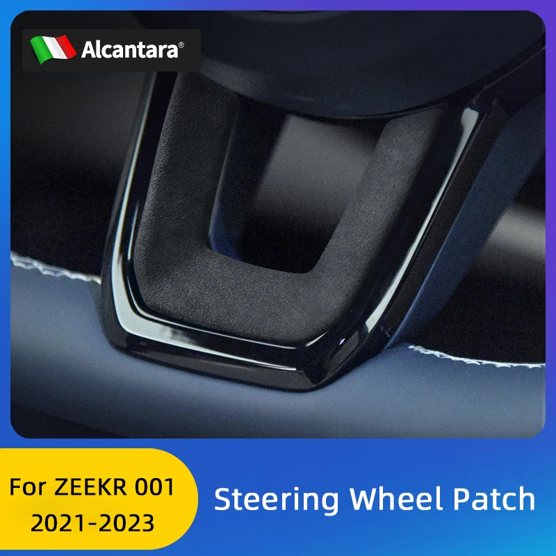 

Alcantara Suede For ZEEKR 001 2021 2022 2023, Car Lower Part Of Steering Wheel U-shape Trim Frame Decal Stickers Accessories