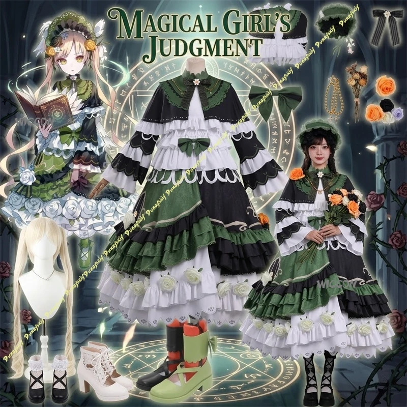 

Hanna Toono Cosplay Magical Costume Set With Clothes,Wig,Shoes High Quality Halloween Play Role Clothes Witch Trial