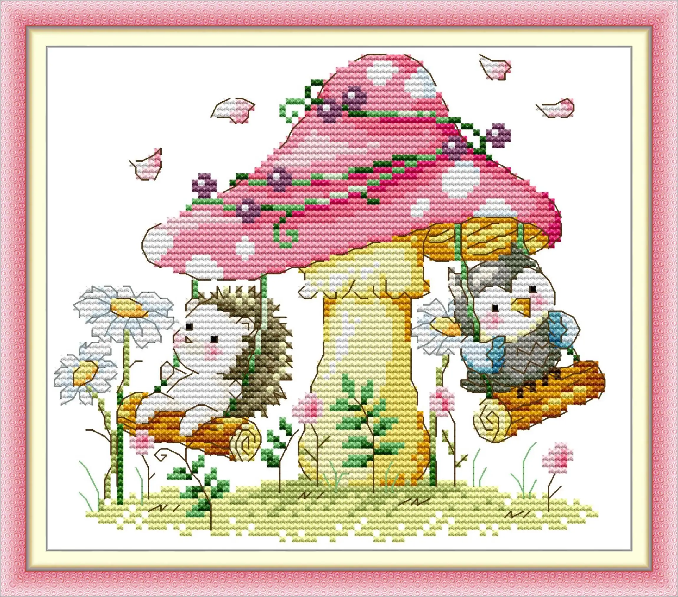 

Maydear Cross Stitch Kit,11CT/14CT/16CT/9CT Aida Fabric,DMC Threads Sewing Pattern Embroidery Set-The Forest Playground 1
