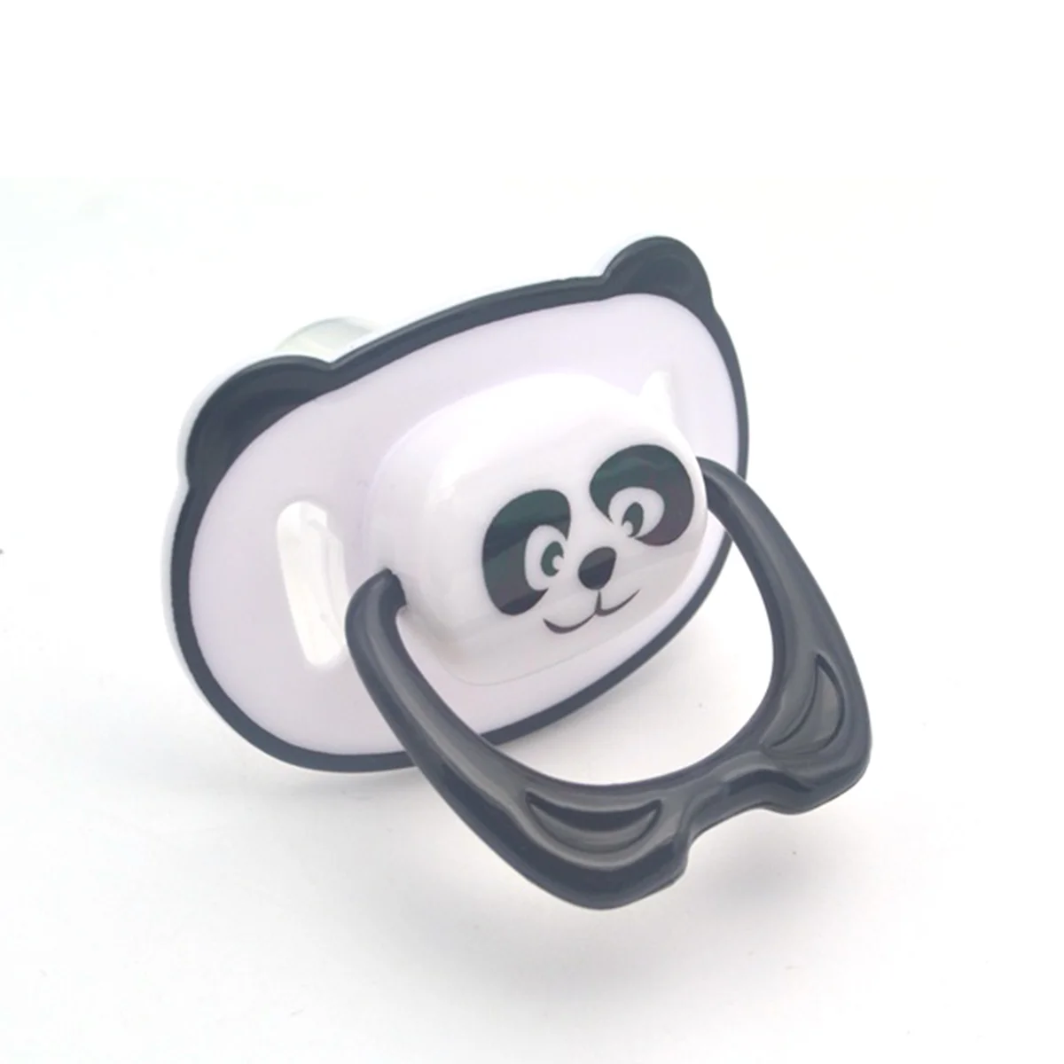 Chupetes para bebé de 4 Uds., tetinas seguras de silicona con forma de Panda, juego de chupete infantil con anillo de tracción de tapa (mezcla de cabeza redonda y cabeza plana